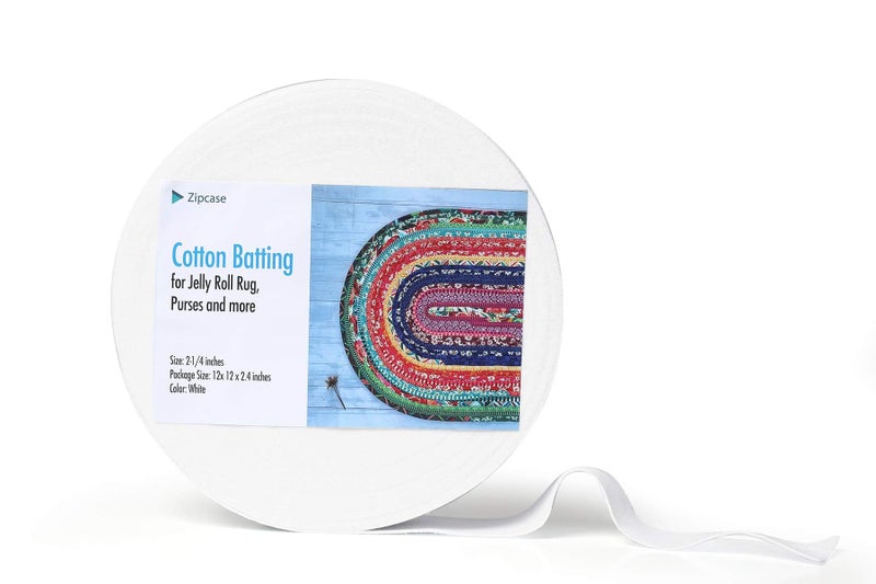 Zipcase On-A-Roll Upholstery Needle-Punched Cotton Batting for Jelly Roll Rugs, Purses, 2-1/4 inches by 50 Yards - Image 1